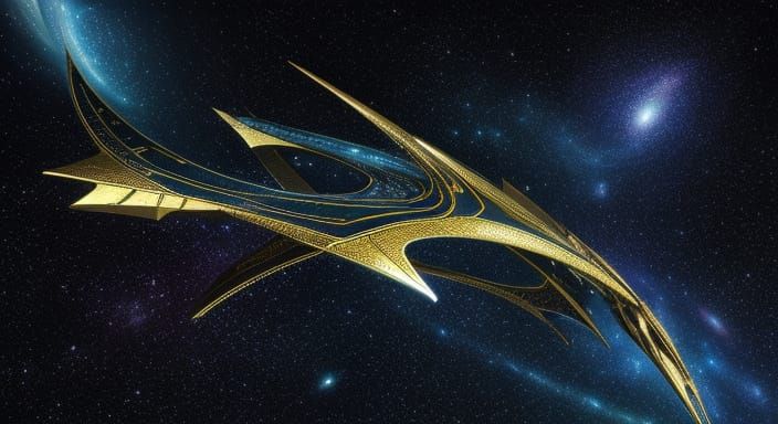 Golden Dragonoid Artifact in Starry Vortex