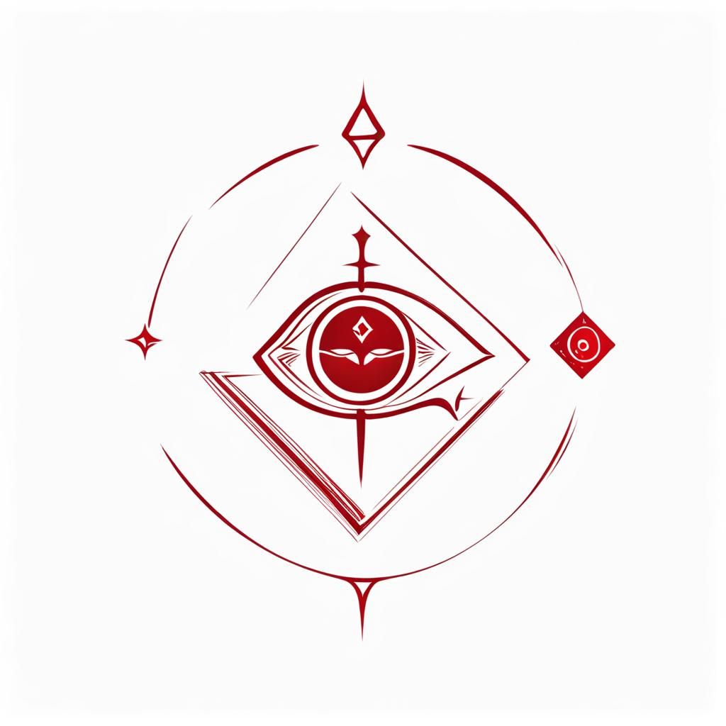 Simplistic Red Rune of Knowledge and Vision