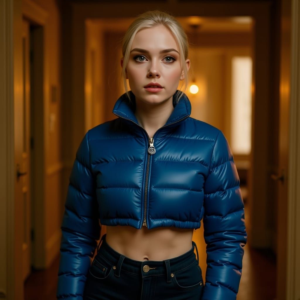 Silver Belly Button Piercing in Soft Lighting