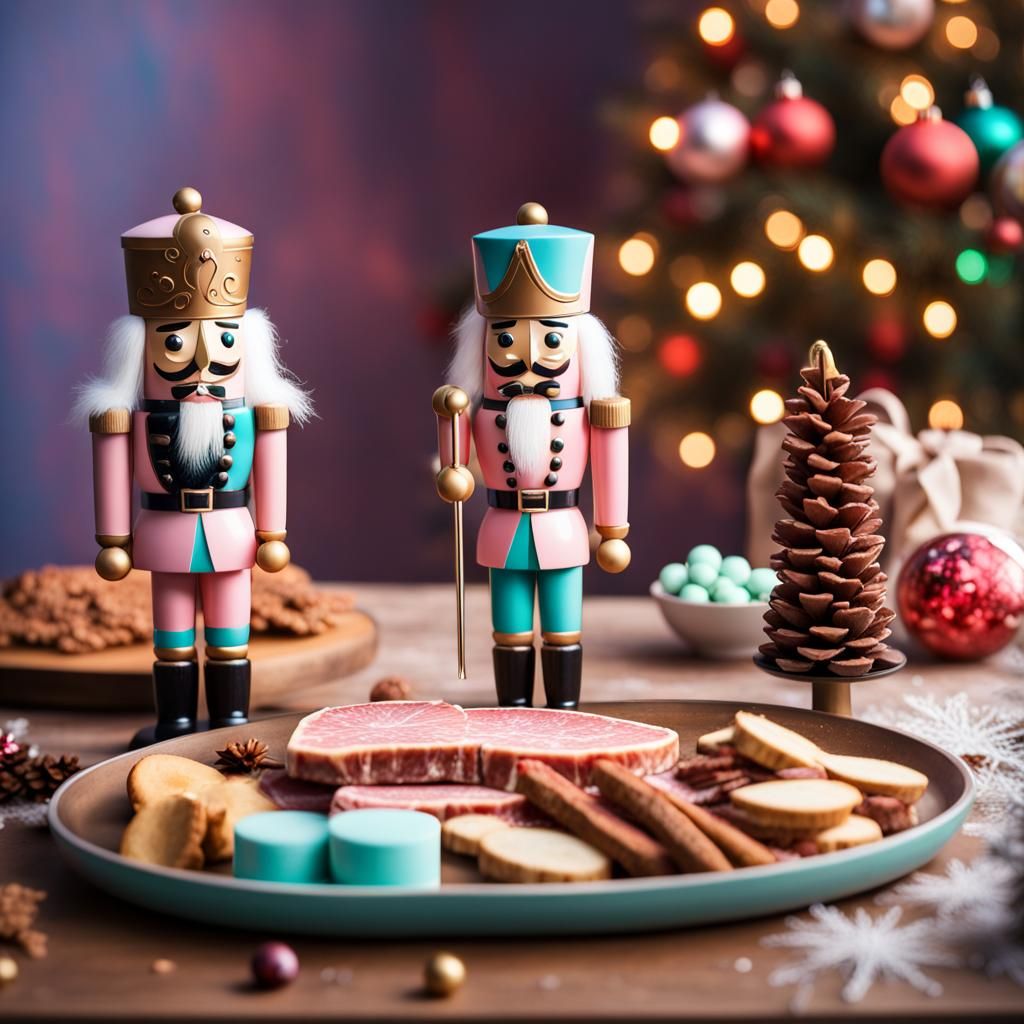 Pastel Nutcrackers and Cocoa Charcuterie Board