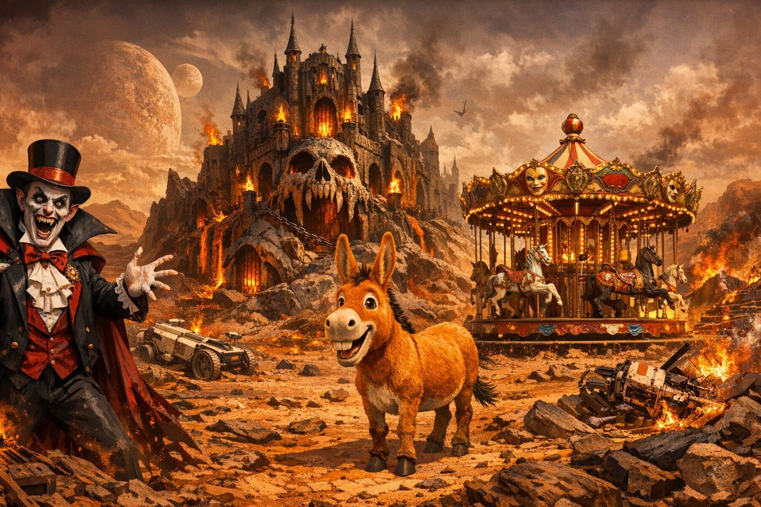 Satirical Mars Apocalypse with Vaudeville Vampire and Carniv...