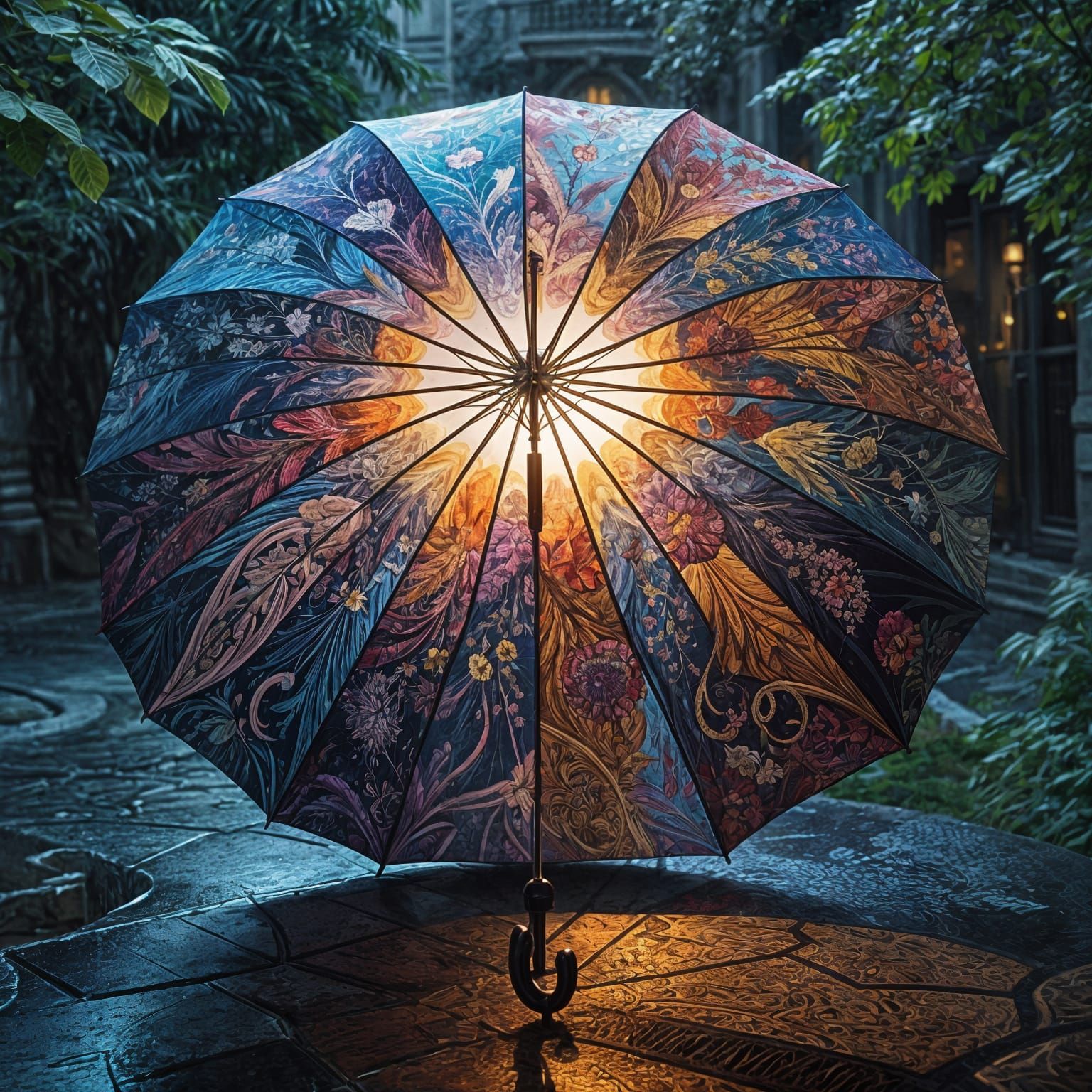 Umbrella Dawn of the sun..