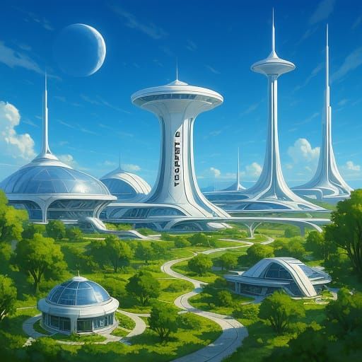 Futuristic Space Colony on Exoplanet TRAPPIST-1e