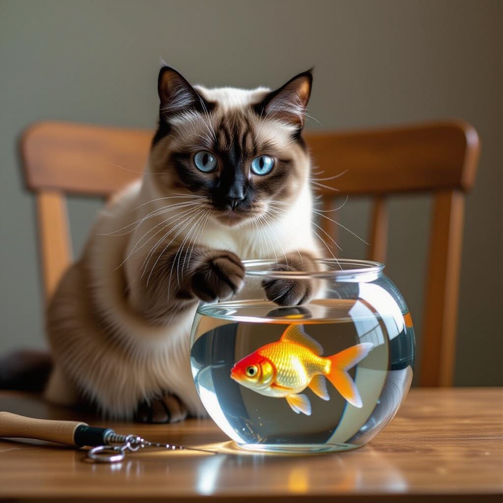 Cat and fish