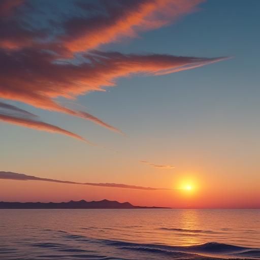 Breathtaking Sunset Over a Serene Coastal Landscape
