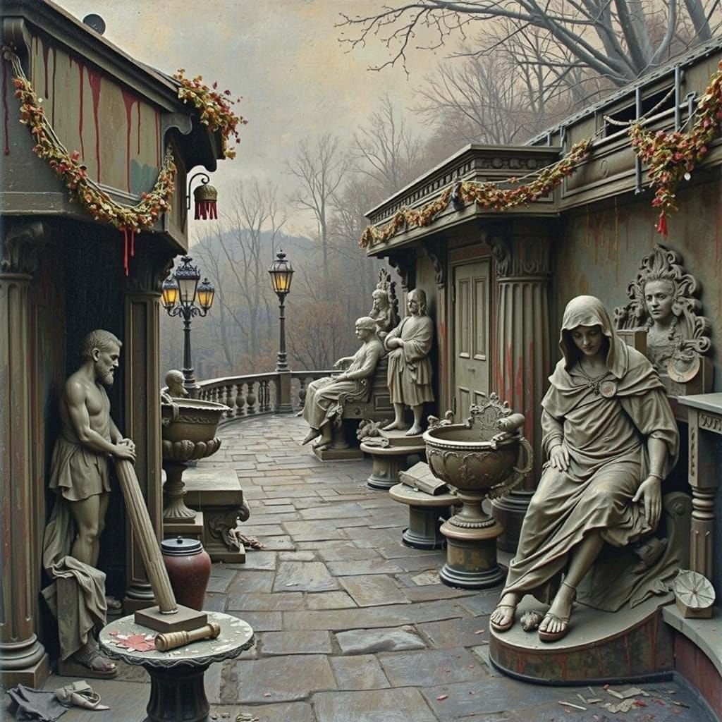 Expressive Red Sculpture: Painterly Painted Glory