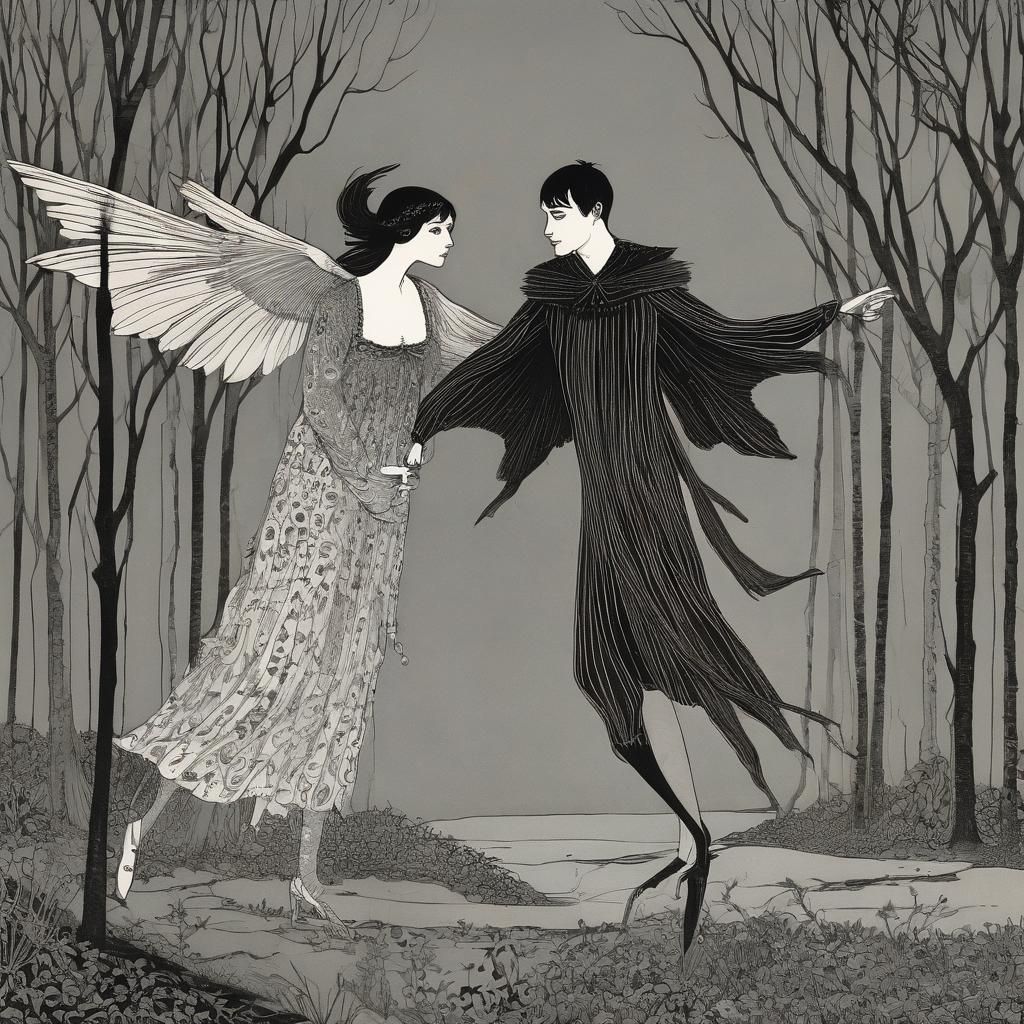 Tempestuous Imp in Gorey-Beardsley Style