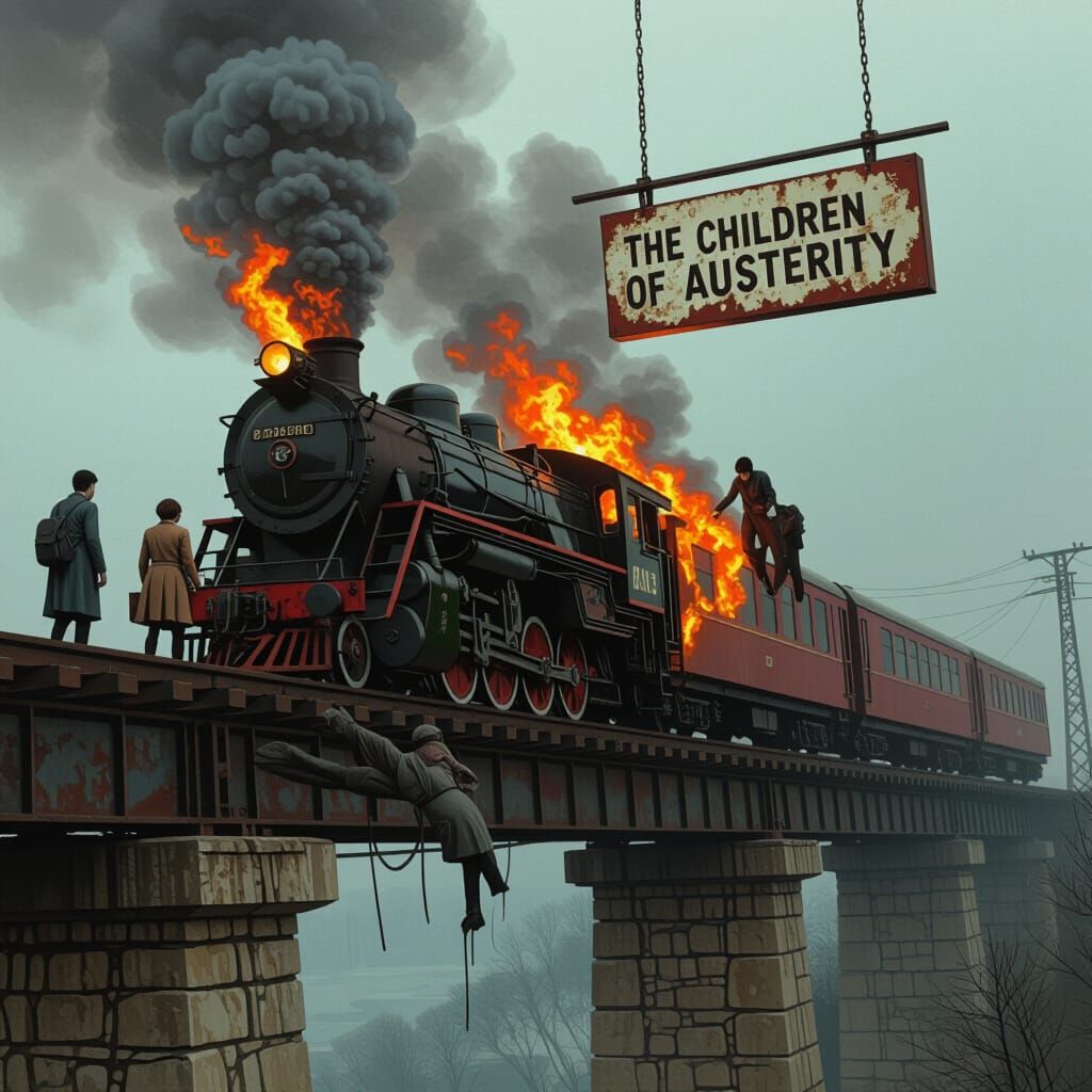 Derailed Train Plunges from Crumbling Viaduct