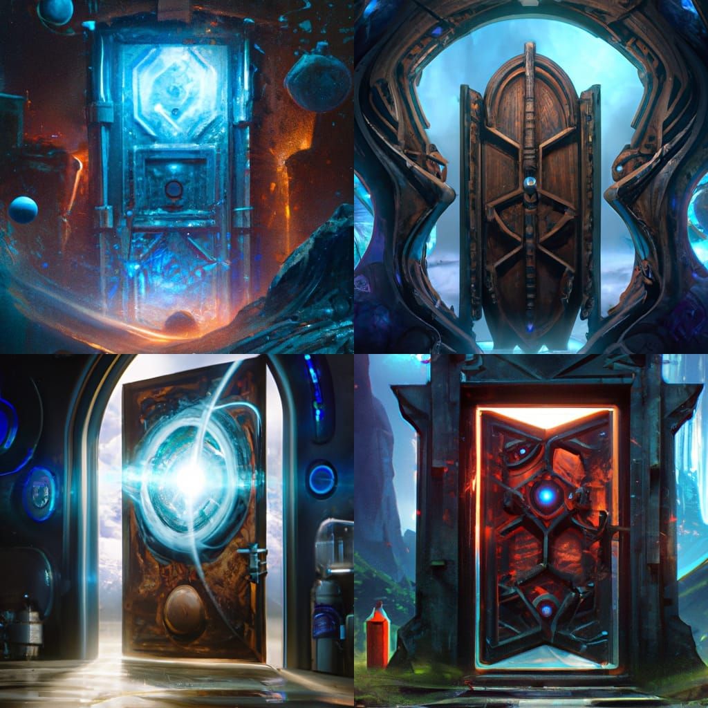 Fantastical Space Door: Detailed Matte Painting