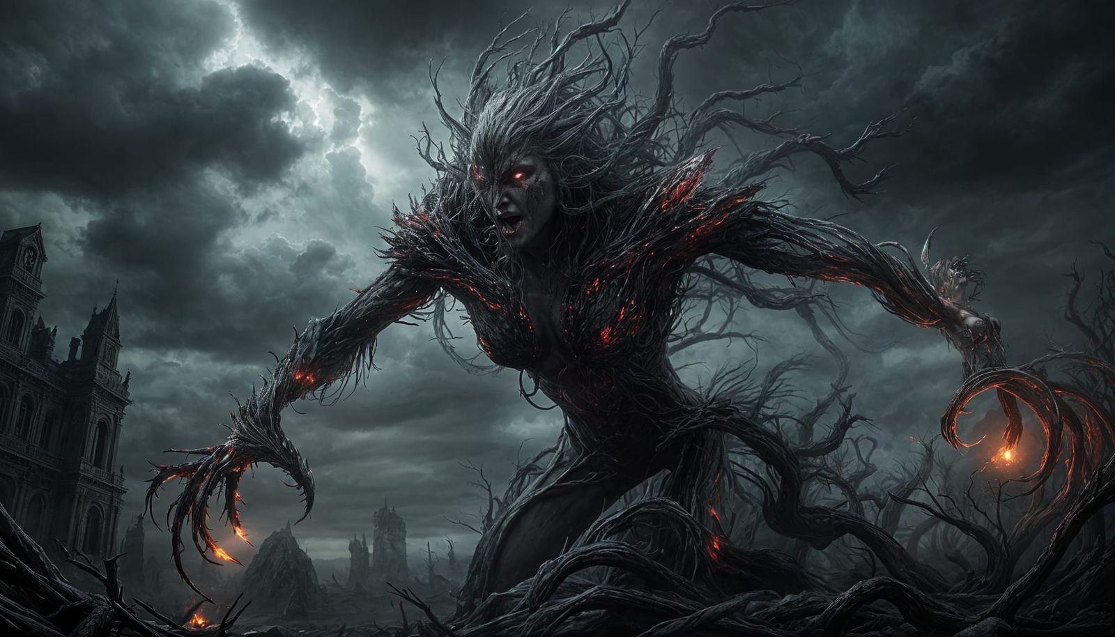 Surreal, Dark Scene of Pandora and the Evils of the World