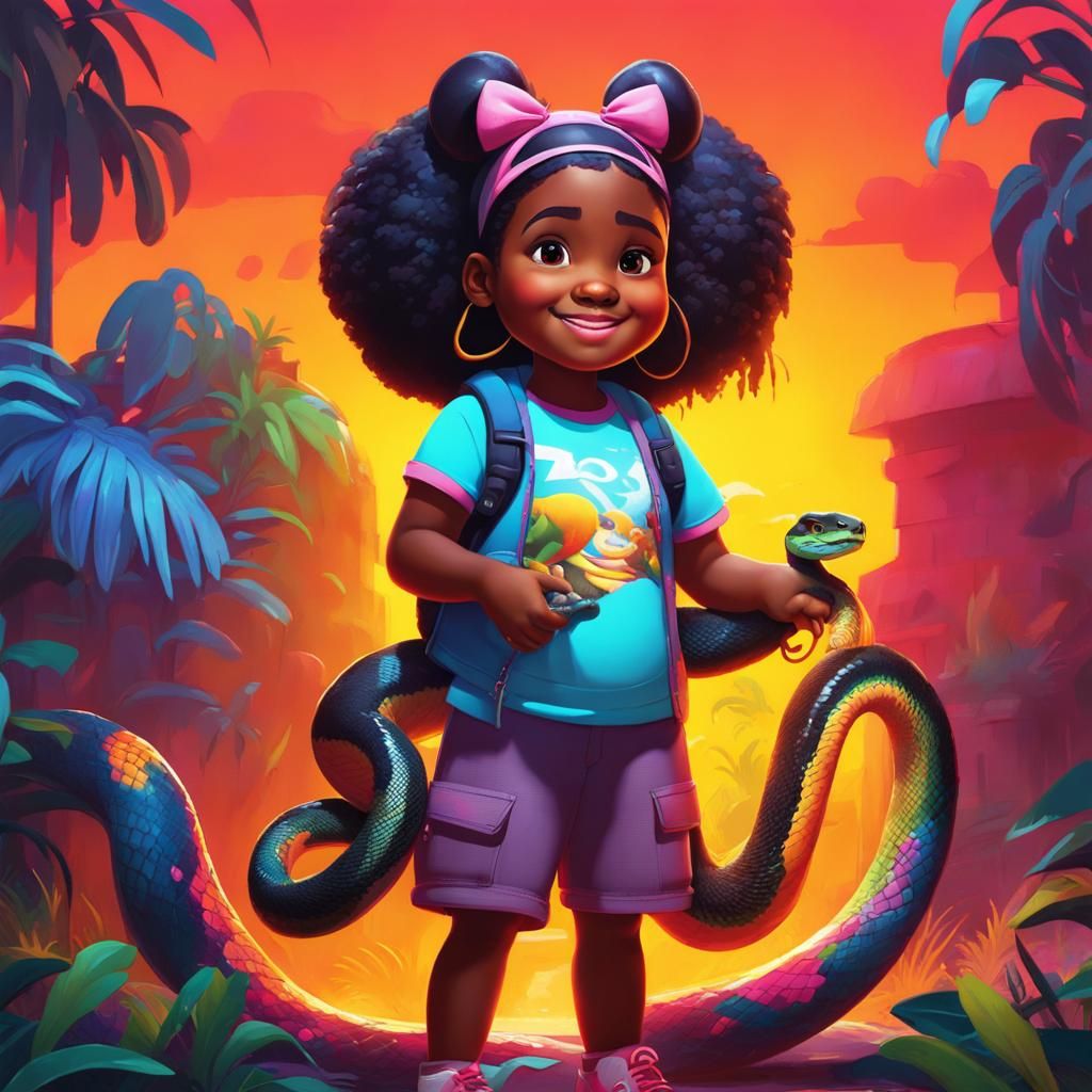 Girl with Snake: Graffiti Art in 3D