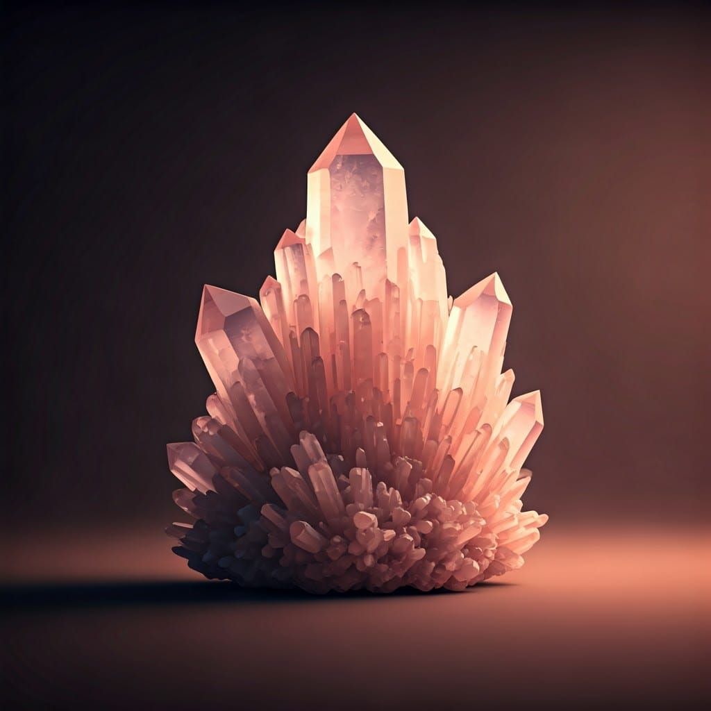 Ethereal Pink Quartz Crystal in Cinematic Light