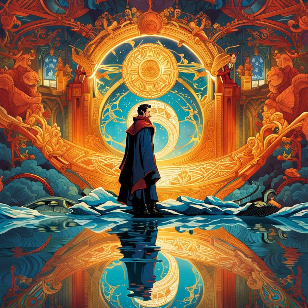 Doctor Strange Mirrored Reflection, Digital Art