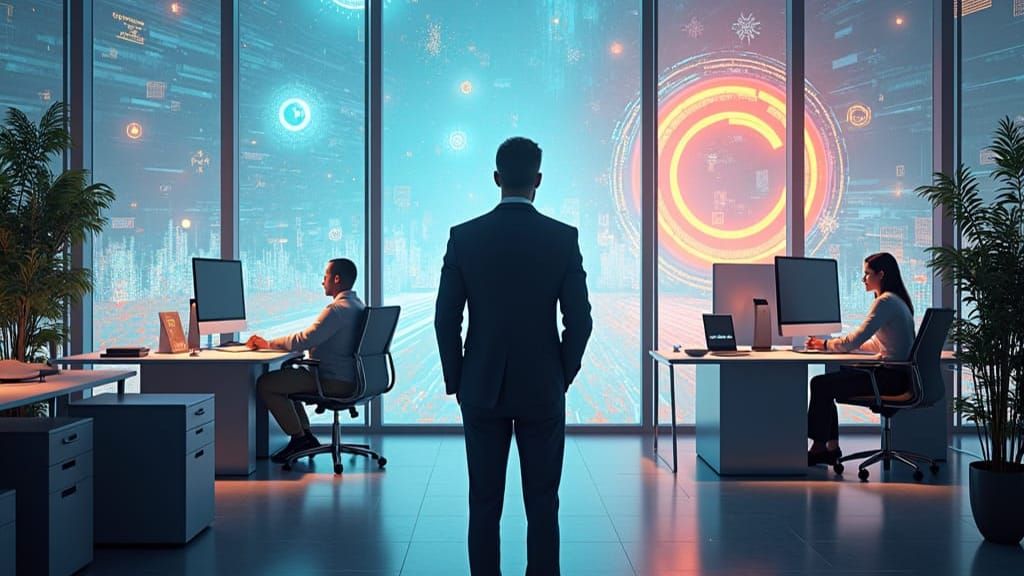 CFO Oversees Digital Transformation in Modern Office