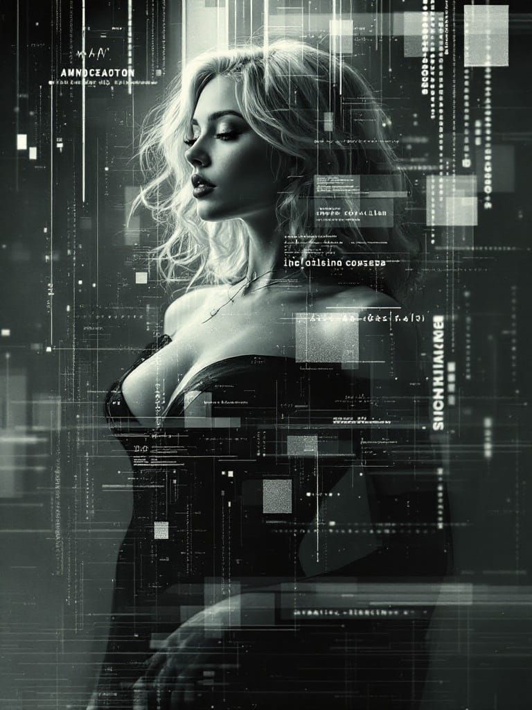 Glitch Art Fusion: Digital Artifacts and Fractal Reality