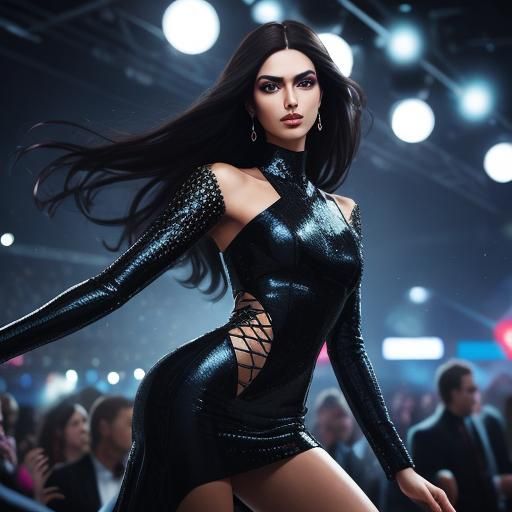 Italian Beauty in Vibrant Nightclub Scene