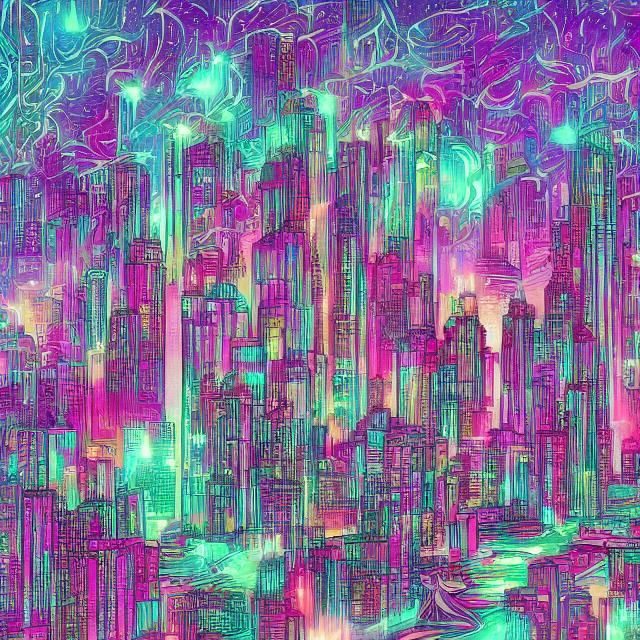 Synthwave Neon Cityscape: The Internet Realized