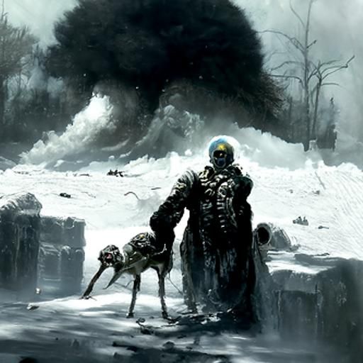 Haunting Nuclear Winter in Dark Fantasy Style