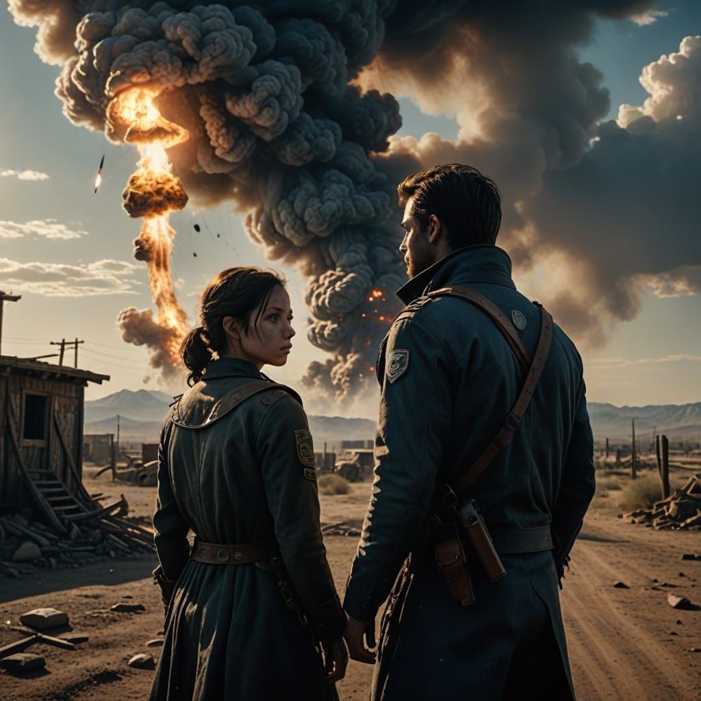 Two Spectral Souls Meet in Moody Cinematic Scene