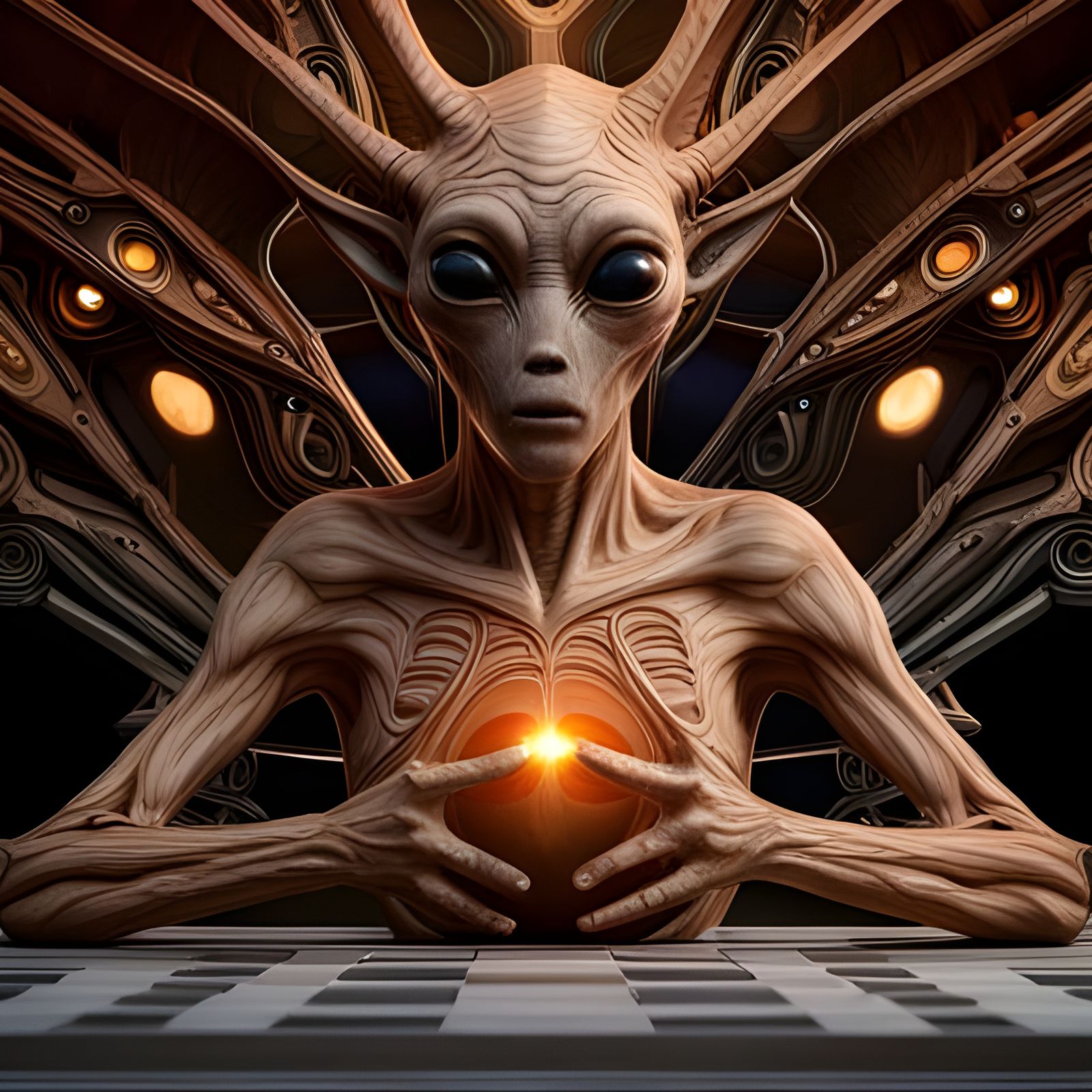 Bizarre Alien Creatures in Hyperrealistic Style