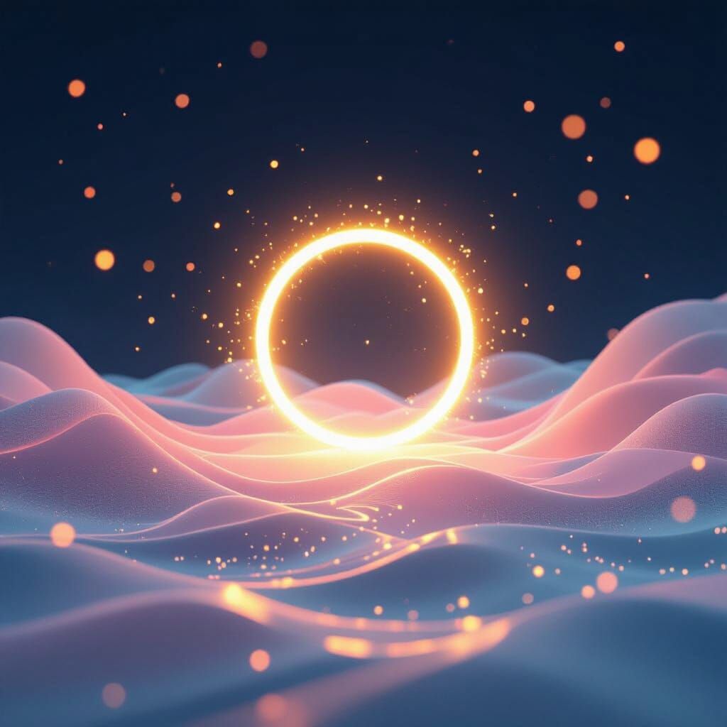 Spiritual Empowerment Conference Ad with Glowing Abstract Ar...