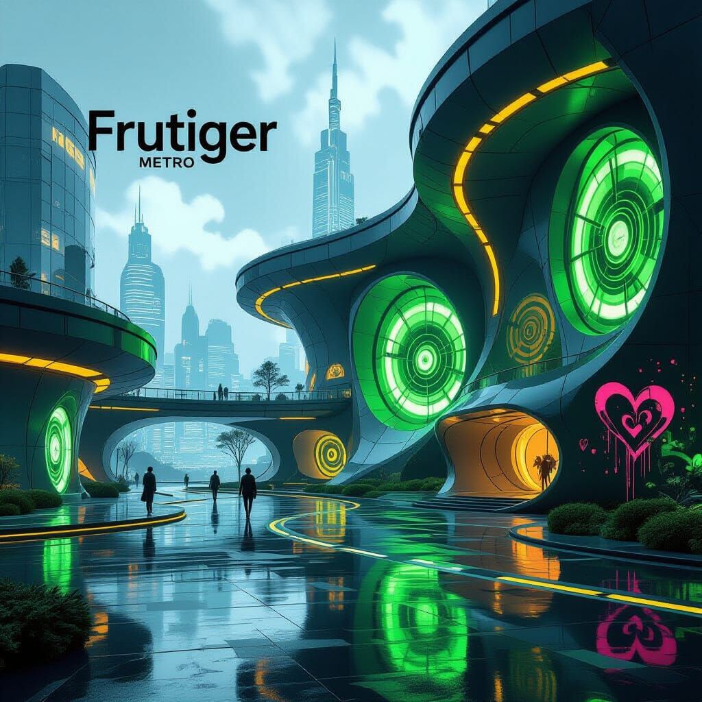 Utopian Future in Frutiger Metro Aesthetic