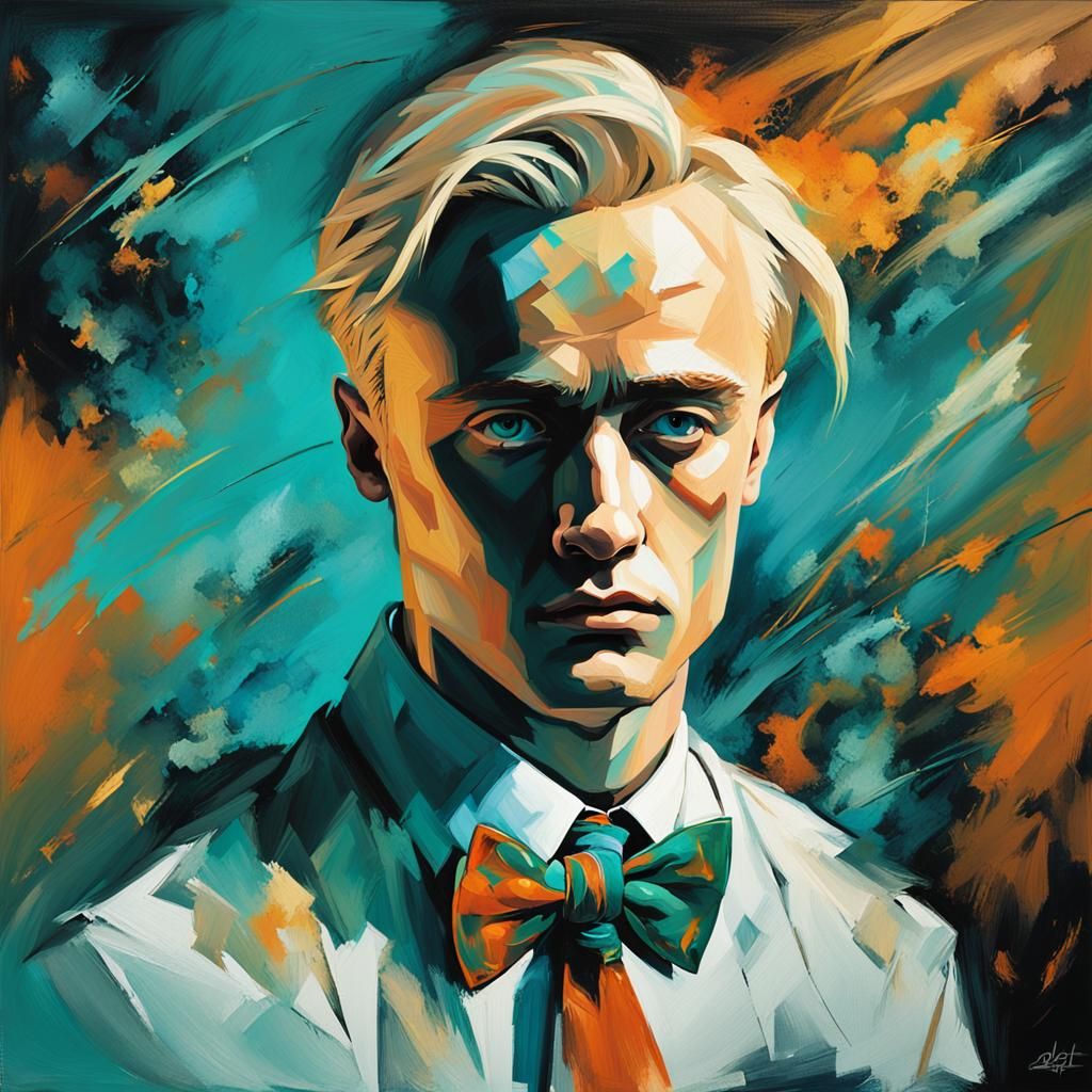 Draco Malfoy young spiky gelled hair with bow tie