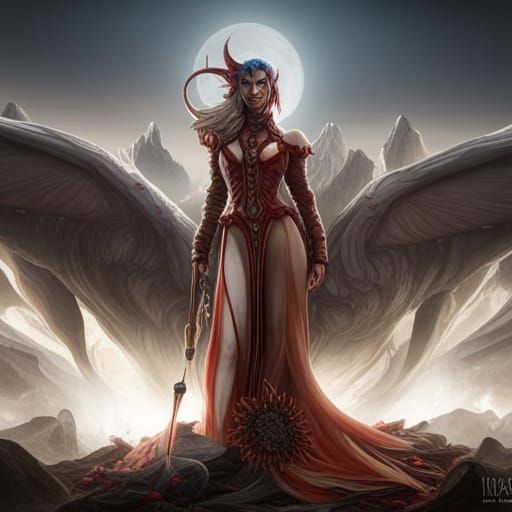 Detailed Matte Painting of a Fantastical Demon