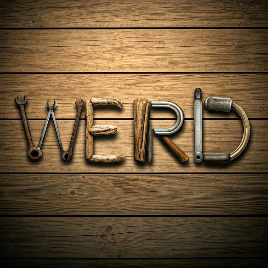 Assemblage Art: Spelling "Weird" with Found Objects