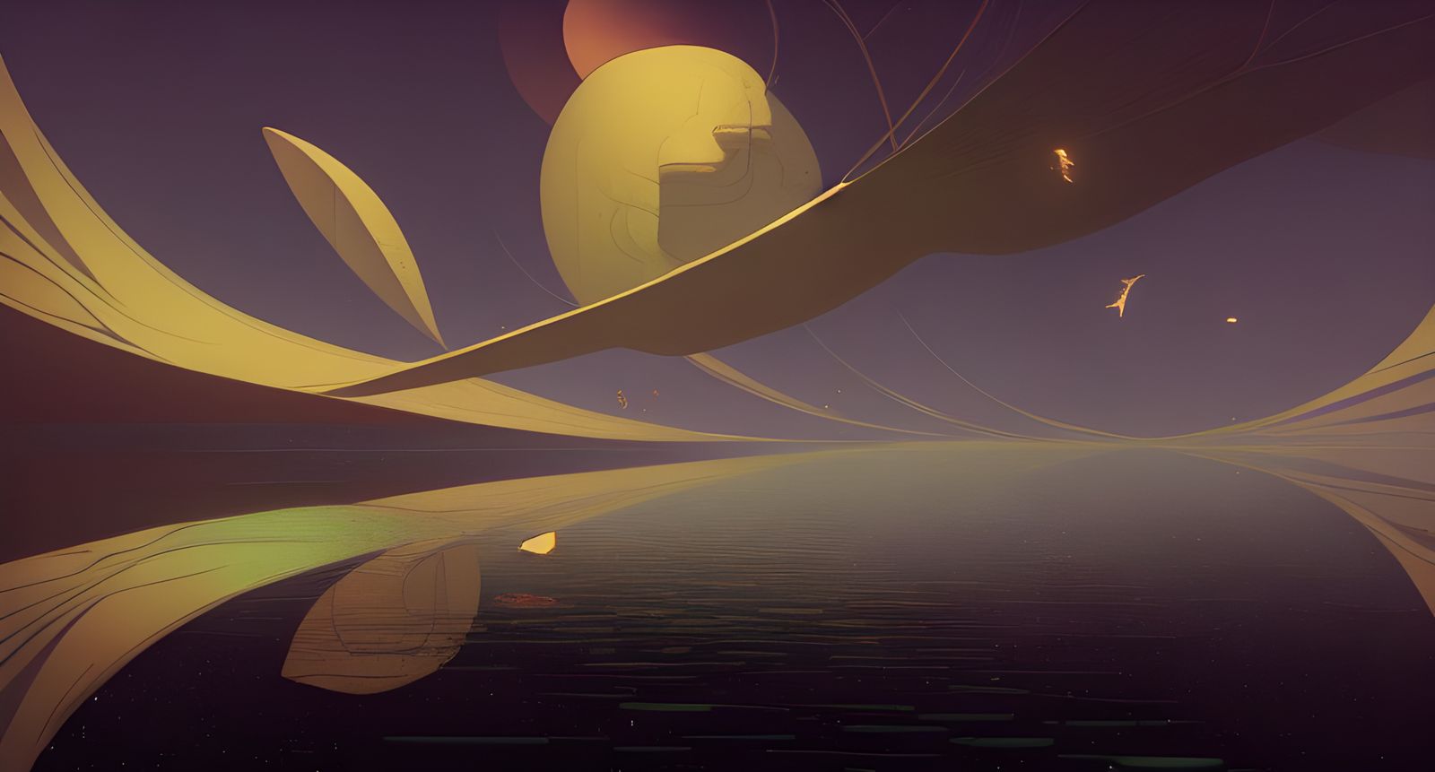 Fantastic Winter Landscape with Sleek Nodes in 3D Shading