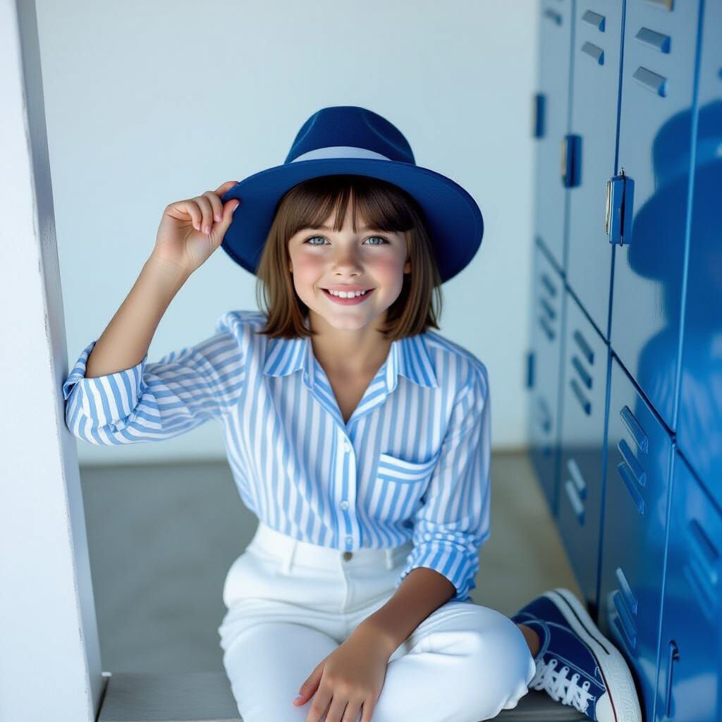 French Girl Portrait at School: Candid Style