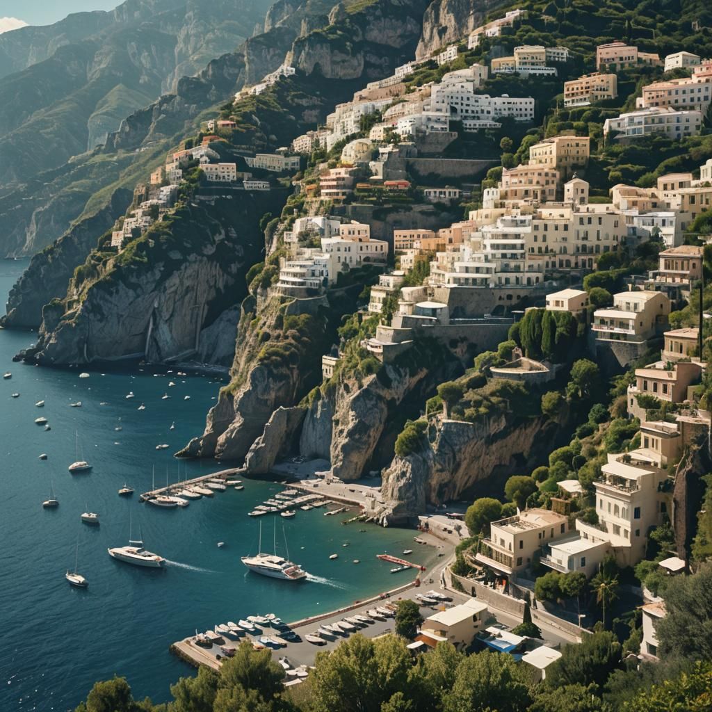 Colourful Amalfi Coast Paradise on a Sunny Day