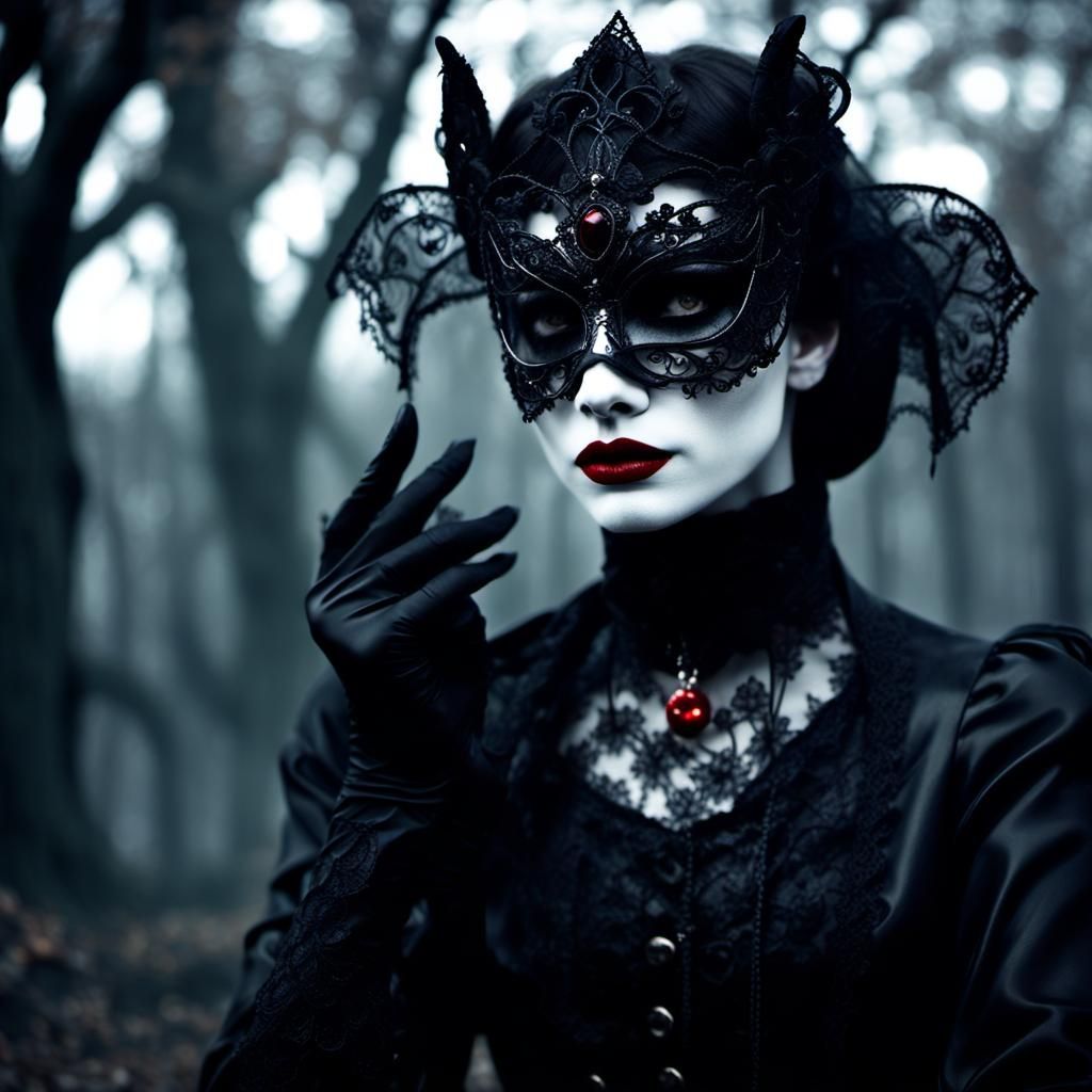 Glamorous Goth Rouge in Graveyard Storm: Anime Style