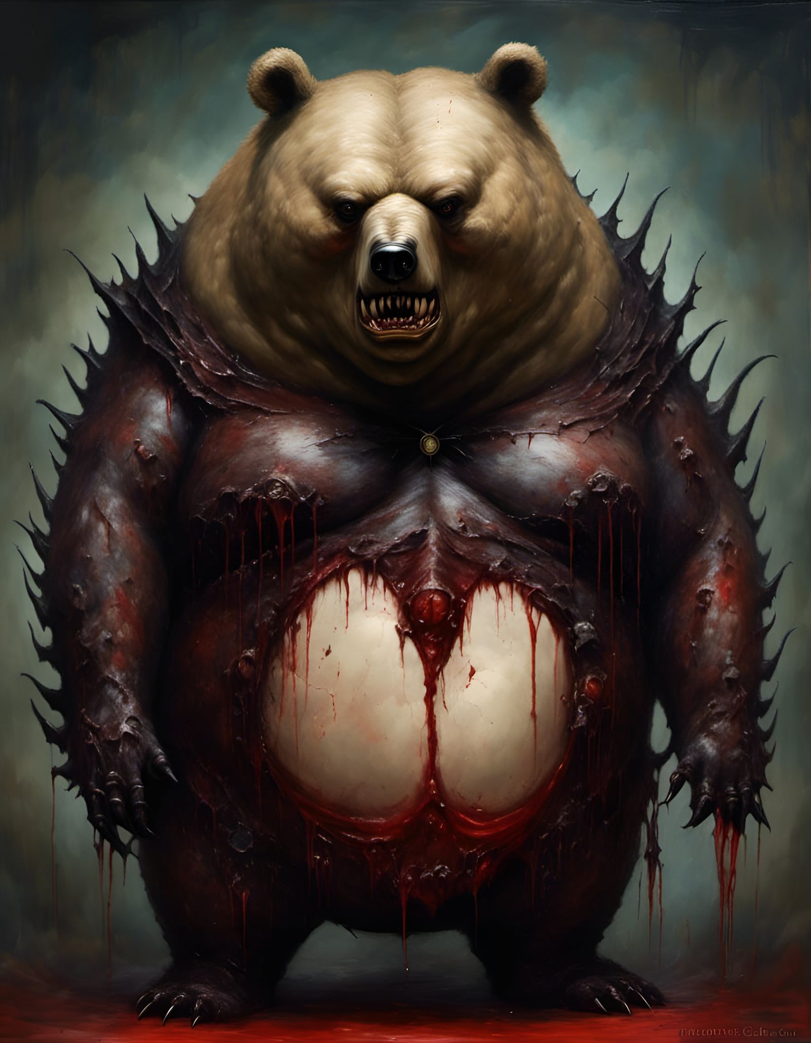Evil Vampire Bear Portrait