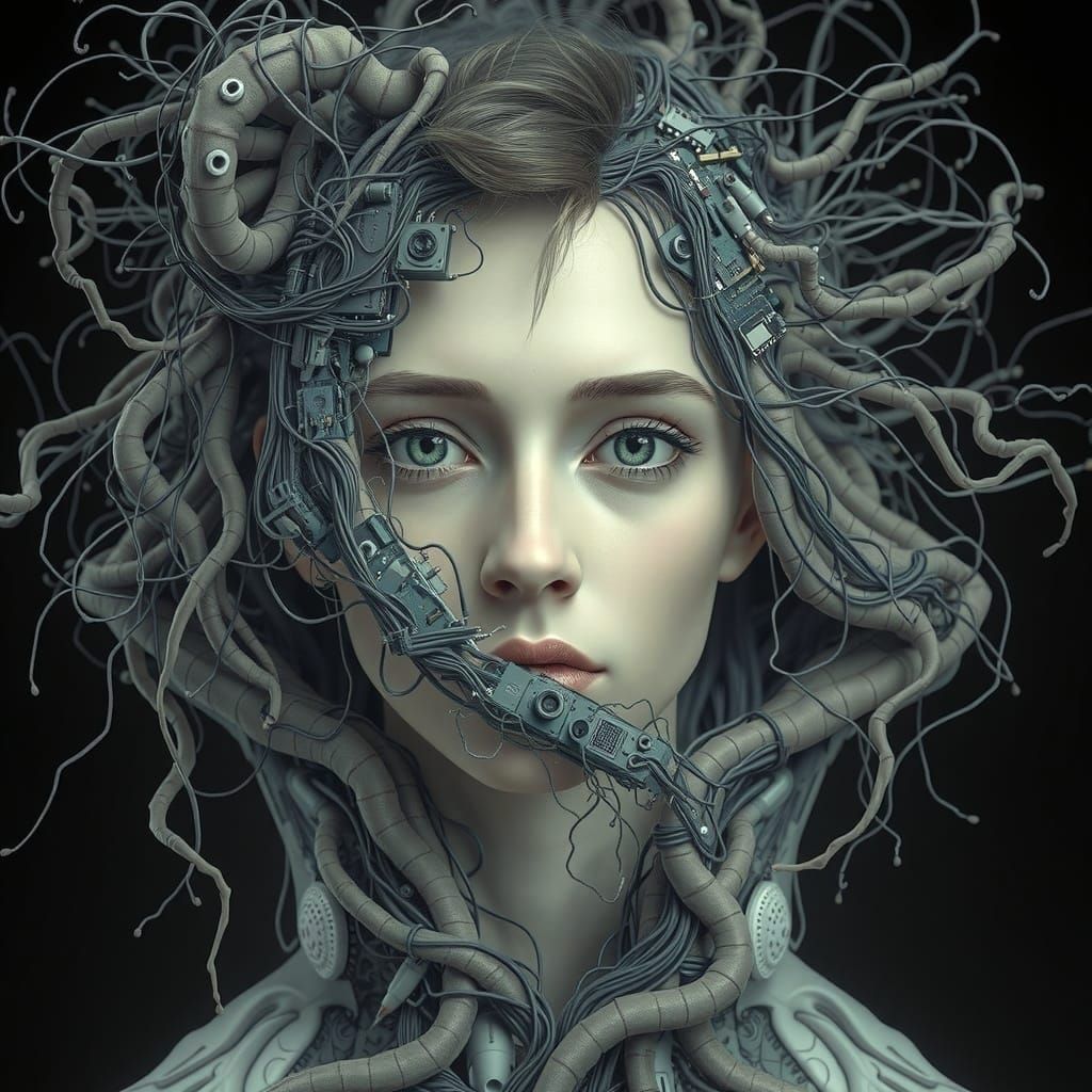 Ethereal Male Portrait, Hyperrealistic and Futuristic