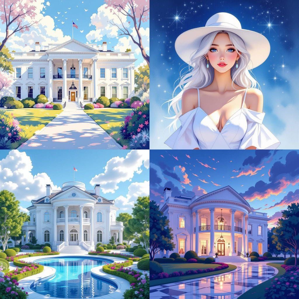 Surreal White House Fantasy Painting