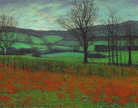 Vibrant Nocturne Landscape Painting