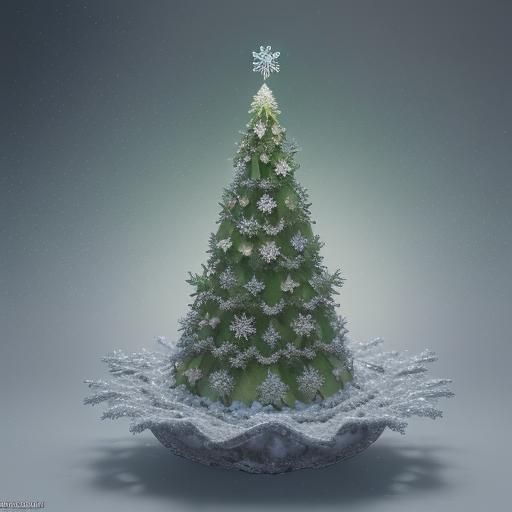 Green Glass Christmas Tree Sculpture: Matte Painting