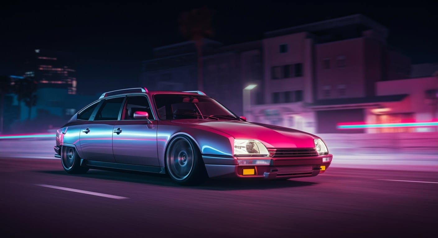 Citroen CX 4X4 Lowrider in Neon Los Angeles