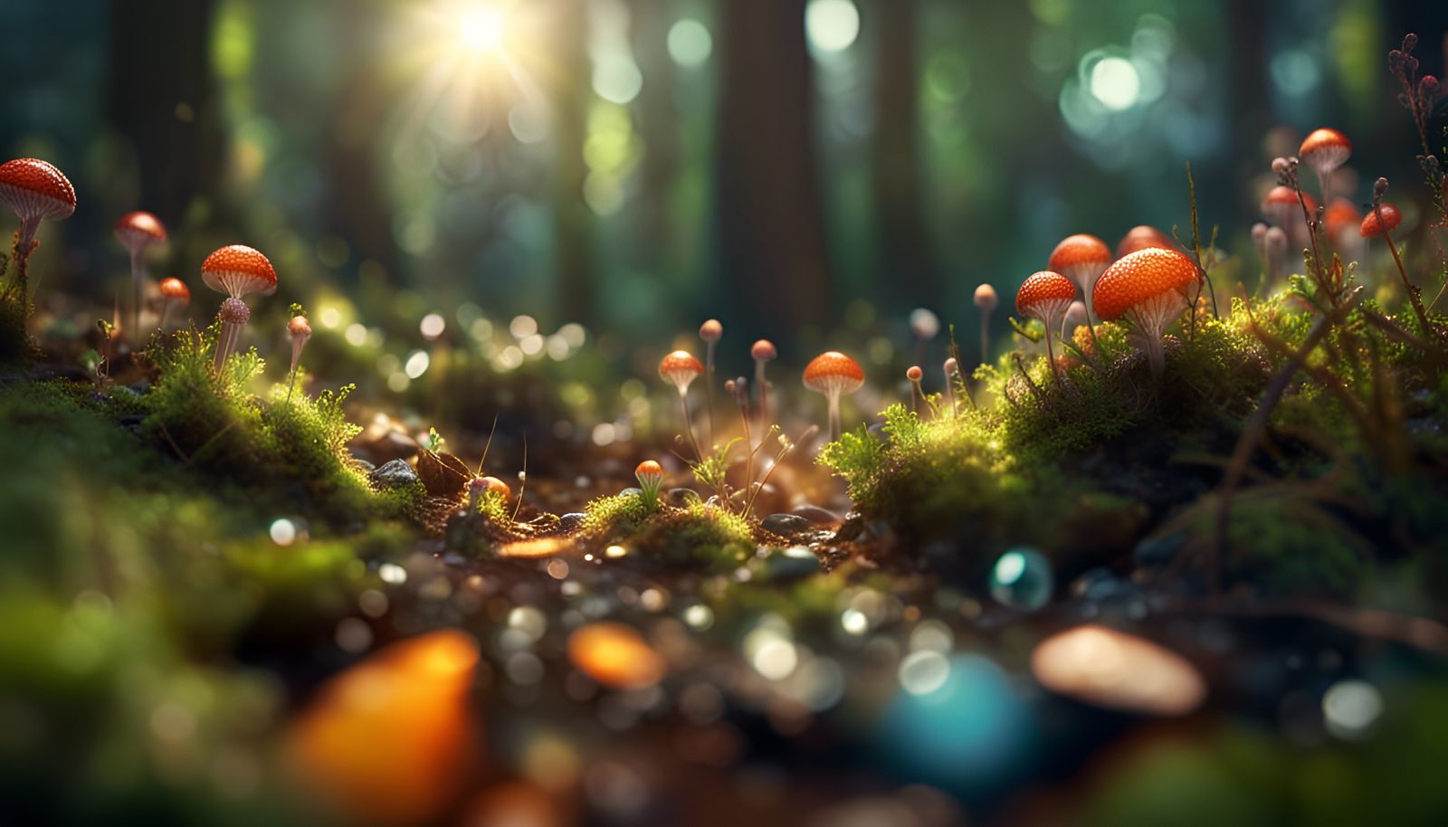 Forest Floor Microcosm: Photorealistic Macro Concept Art