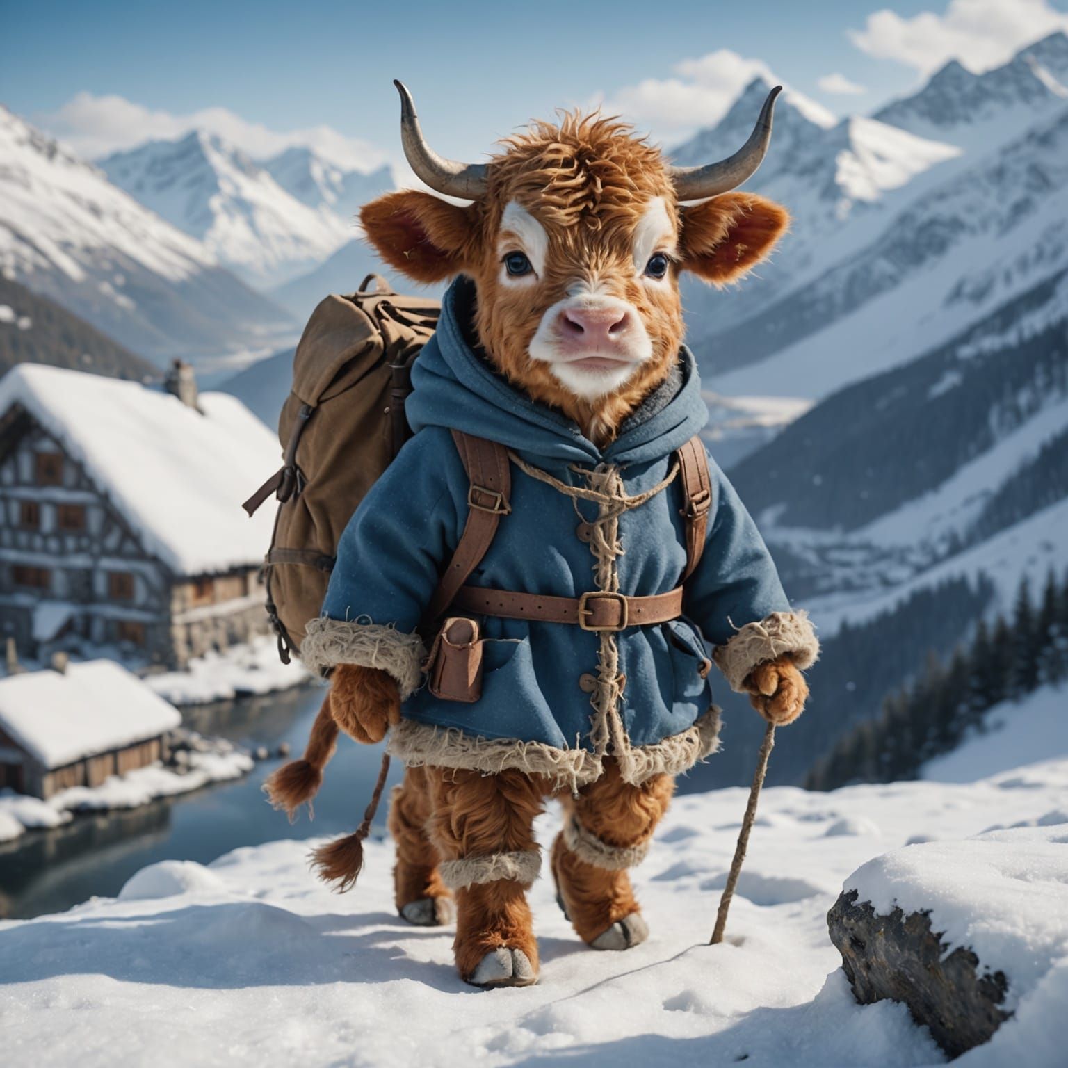 Ginger Tabby Kitten's Winter Journey