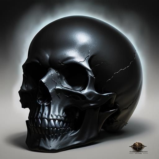 A deadly black aura crystallized skull