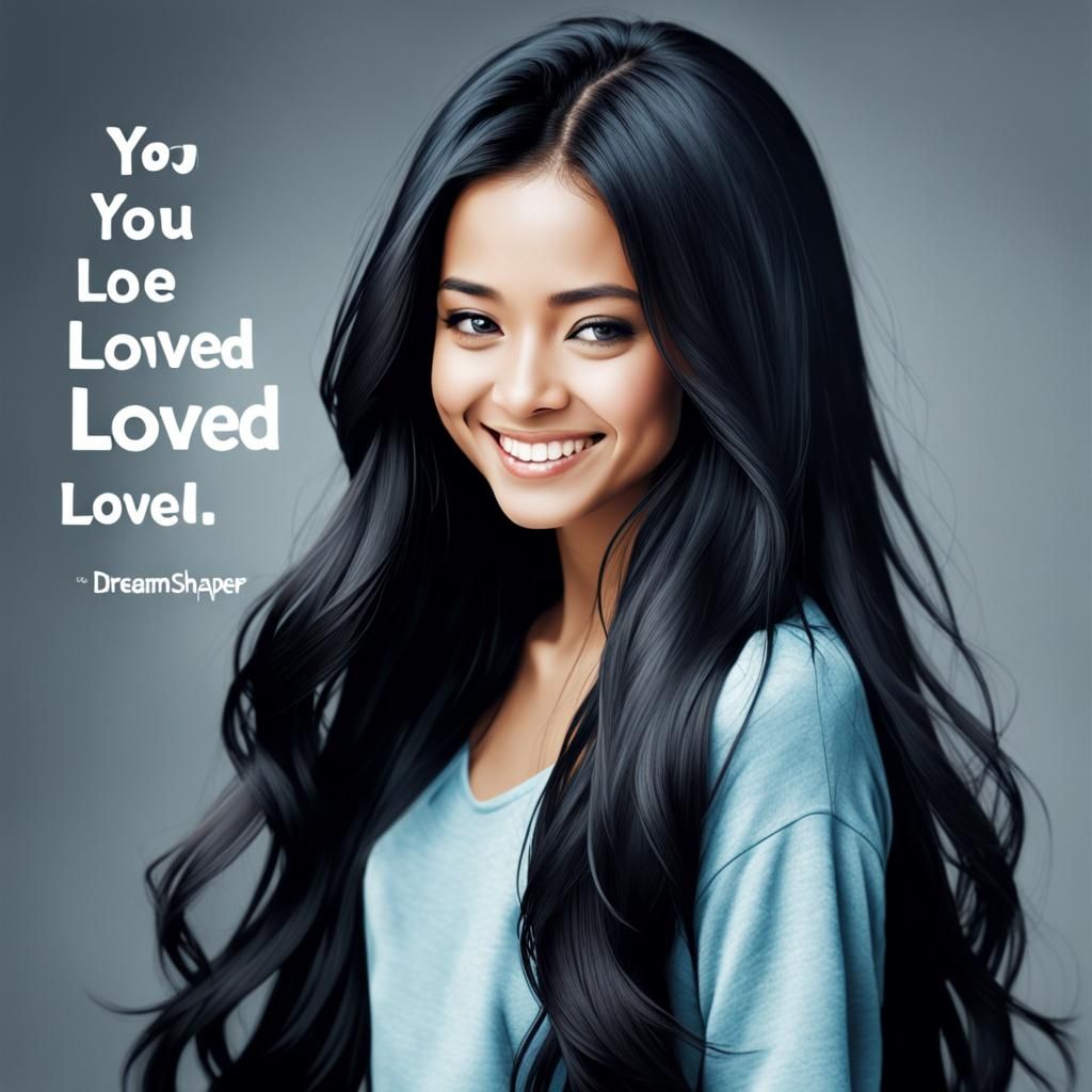 Beautiful long black hair woman smiling saying the words you are so loved
Created 10 minutes ago · 0 comments· 0 likes
...