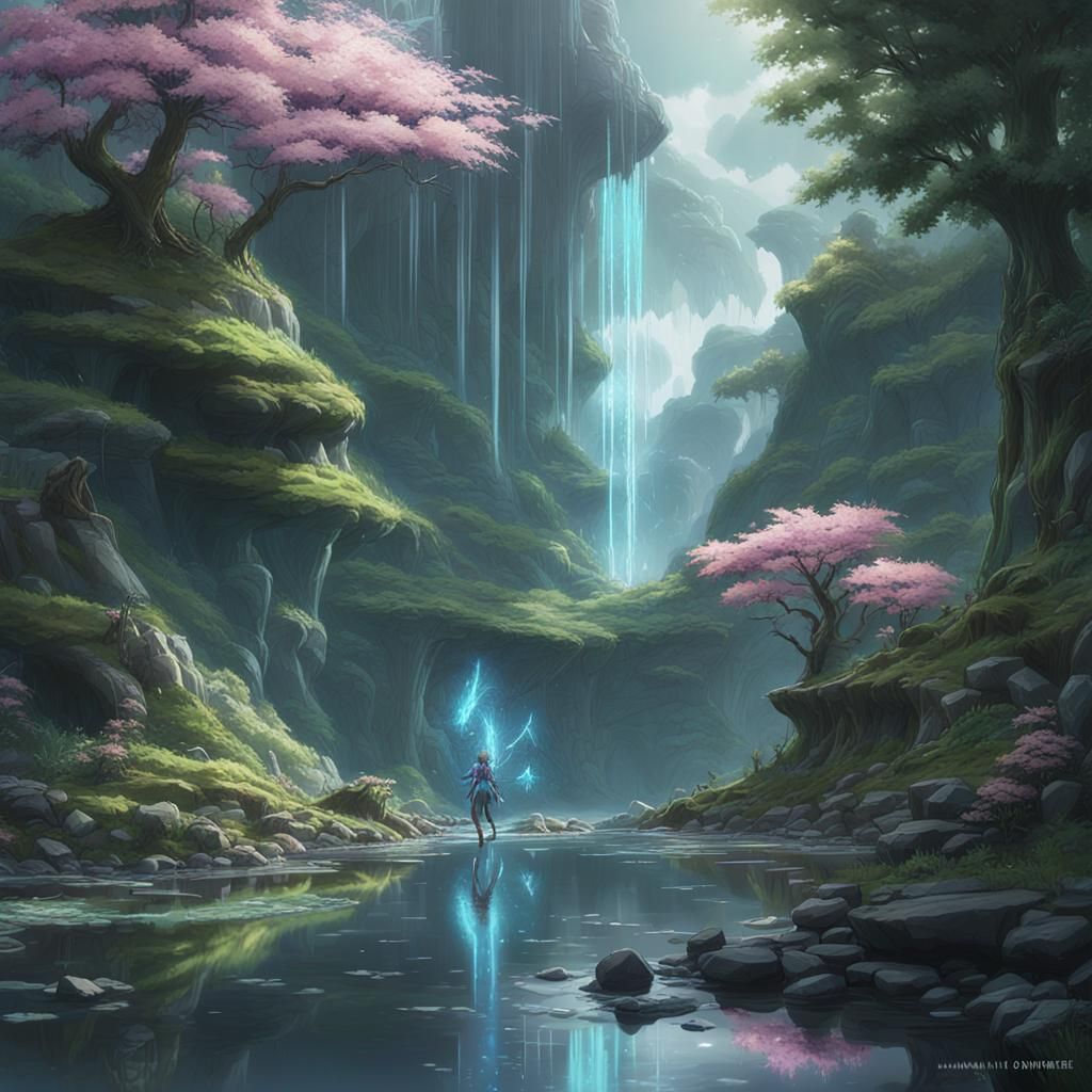 Sylph in Black Shroud: Final Fantasy Anime Art