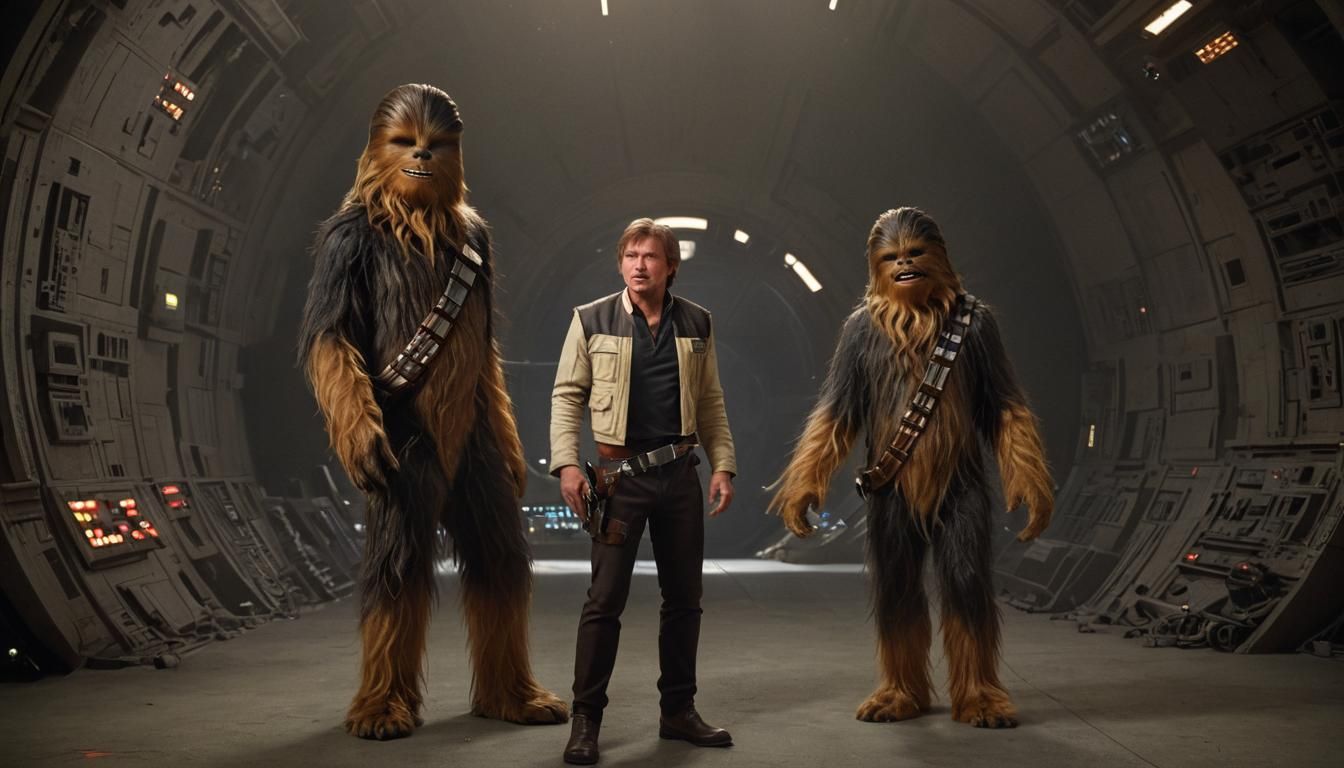 Chewbacca and Han Solo: Hyperrealistic Digital Art