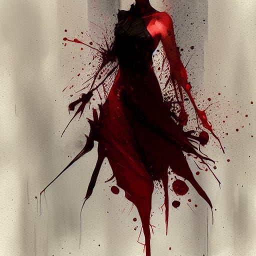 Sinister Blood Splats: A Dark Fantasy Scene