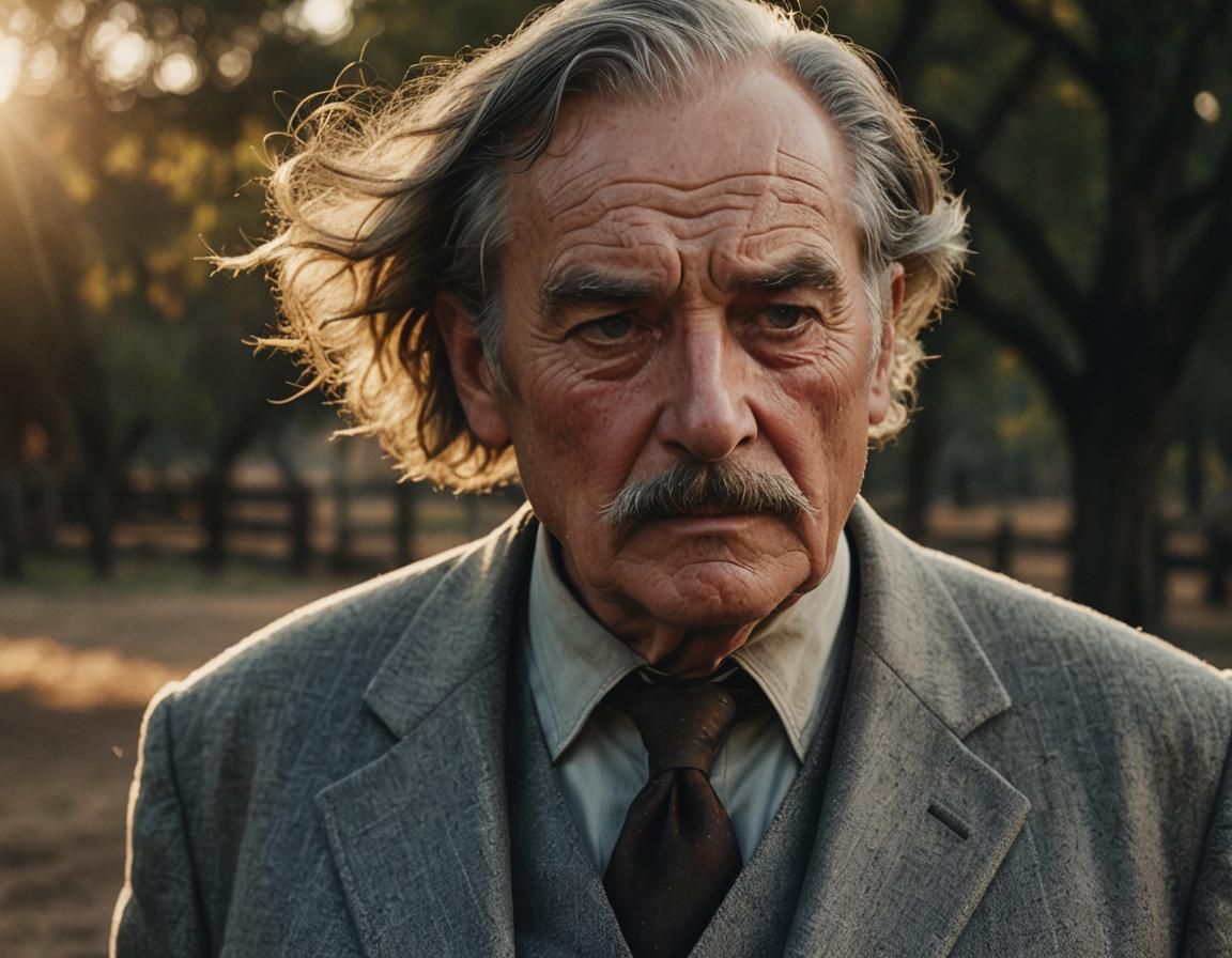 Dominant Rancher: Cinematic Film Portrait in Golden Light