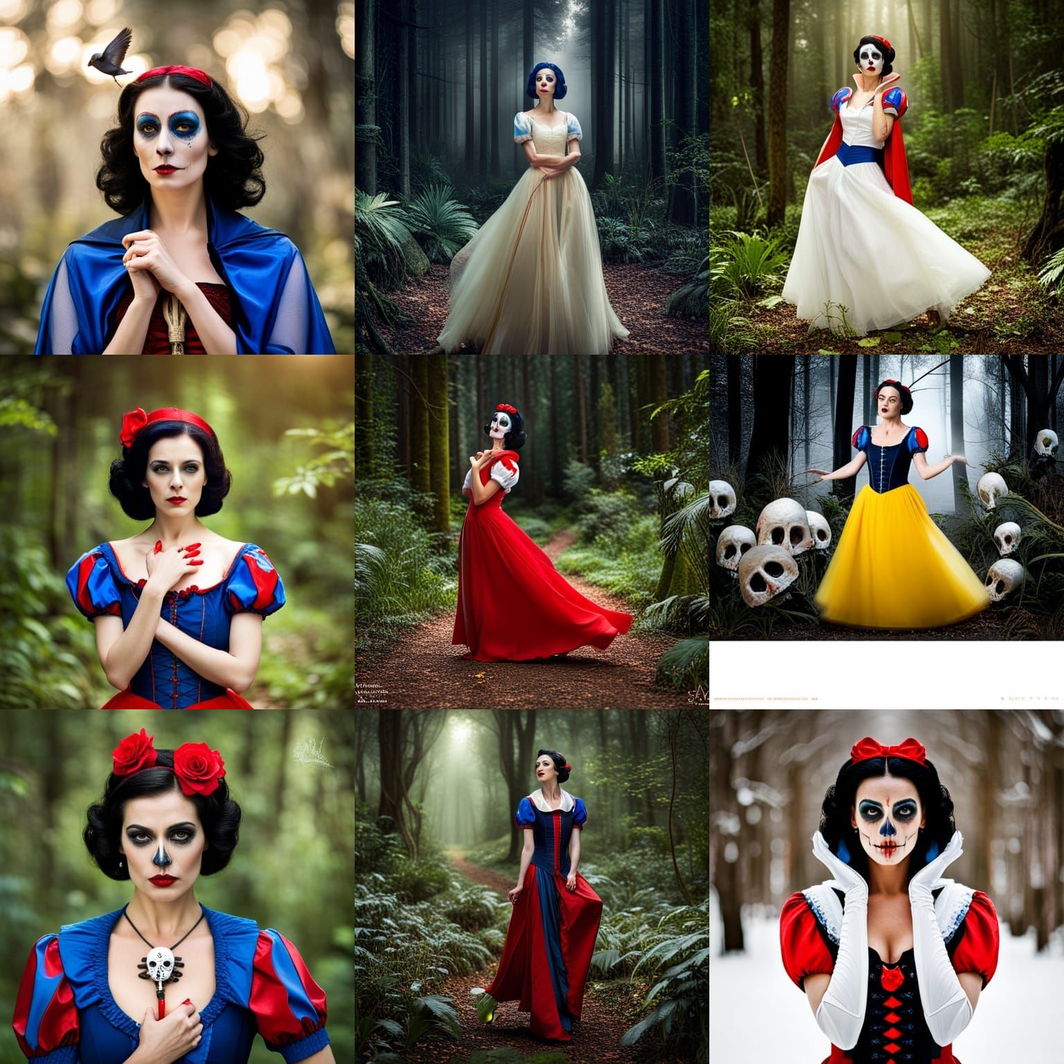 Snow White Dances with Sugar Skull Makeup