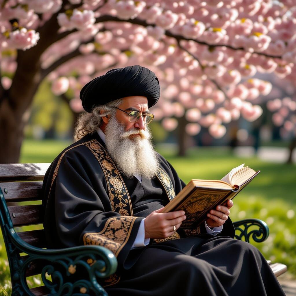 Rabbi Studying Torah in Renaissance Painting Style