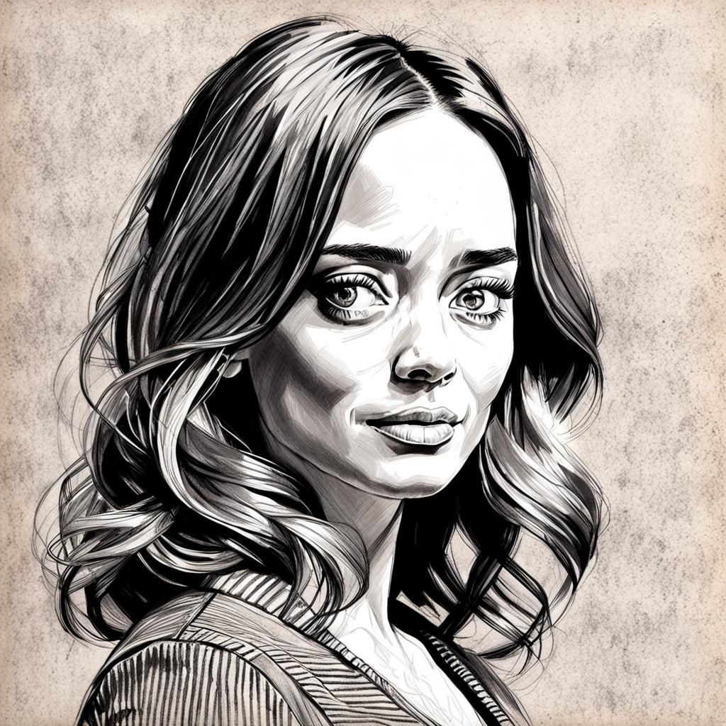 Classic Pencil Sketch Portrait in Black and White